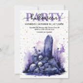 ウォーエレガントターカラーパステルゴシックハローウィンパーティ 招待状 (正面)