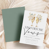 ウォーエレガントターカラーフローラシャンパンブライダルシャワー 招待状