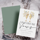 ウォーエレガントターカラーフローラシャンパンブライダルシャワー 招待状