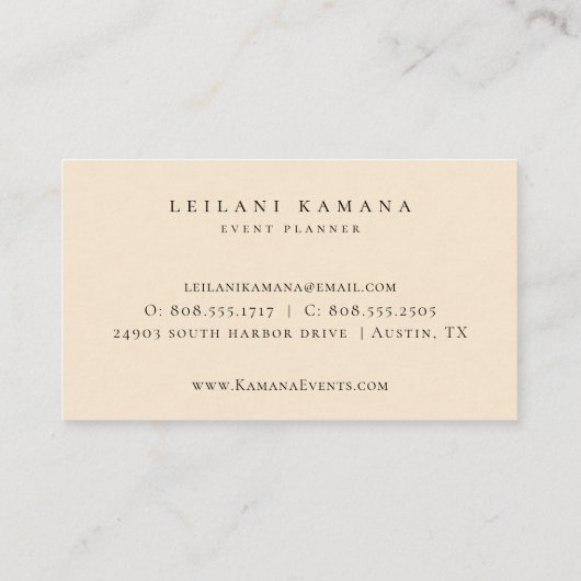 ウォーエレガントターカラーフローラシャンパン 名刺 (裏面)