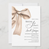ウォーエレガントターカラーベージュボウブライダルシャワー 招待状 (正面)