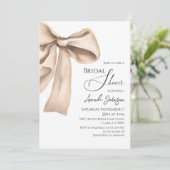 ウォーエレガントターカラーベージュボウブライダルシャワー 招待状 (スタンド正面)