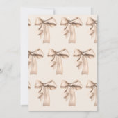 ウォーエレガントターカラーベージュボウブライダルシャワー 招待状 (裏面)