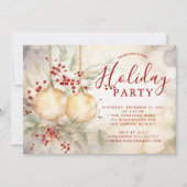 ウォーエレガントターカラーホリデーパーティー招待状 | 招待状 (正面)