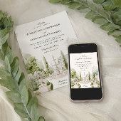 ウォーエレガントターカラーマナー庭園の結婚式 招待状