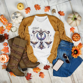 ウォーエレガントターカラーリブラ〔占星術の〕十二宮図カスタム Tシャツ