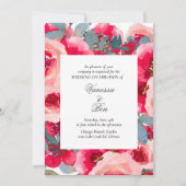 ウォーエレガントターカラーレッドローゼス結婚式招待状 招待状 (正面)