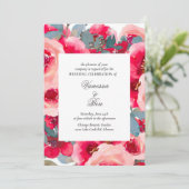 ウォーエレガントターカラーレッドローゼス結婚式招待状 招待状 (スタンド正面)
