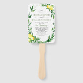 ウォーエレガントターカラーレモン開花結婚式 プログラム ハンドファン (正面)