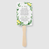 ウォーエレガントターカラーレモン開花結婚式 プログラム ハンドファン (裏面)