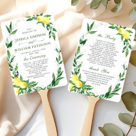 ウォーエレガントターカラーレモン開花結婚式 プログラム ハンドファン