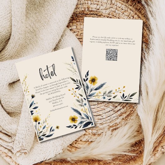 ウォーエレガントターカラーワイルドフラワー結婚ズホテルベージュ エンクロージャーカード