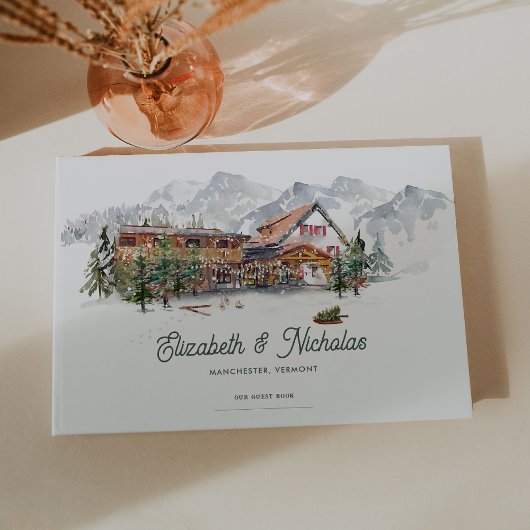 ウォーエレガントターカラーヴェニューイラストレーション結婚ズ ゲストブック