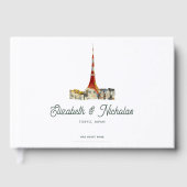 ウォーエレガントターカラーヴェニューイラストレーション結婚ズ ゲストブック (正面)