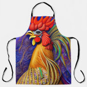 ウォーエレガントタ芸術的カラー王室のパステルルースター エプロン (正面)