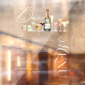 ウォーエレガントトカラーカクテルの結婚バーメニューの固定 ウィンドウサイン (シート2)