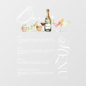 ウォーエレガントトカラーカクテルの結婚バーメニューの固定 ウィンドウサイン (シート)