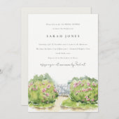 ウォーエレガントトカラーコテージガーデンブライダルシャワー 招待状 (正面/裏面)