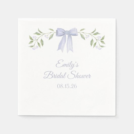 ウォーエレガントトカラーフローラ&ボウシックブライダルシャワー スタンダードカクテルナプキン (正面)