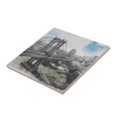 ウォーエレガントトカラーブルックリンブリッジNYC タイル (側面)