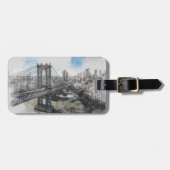 ウォーエレガントトカラーブルックリンブリッジNYC ラゲッジタグ (正面横)