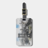 ウォーエレガントトカラーブルックリンブリッジNYC ラゲッジタグ (正面縦)