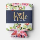 ウォーカラフルターカラーズブーケ金ゴールドブライド文字 缶クーラー (裏面)