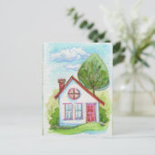 ウォーカラフルターカラーハウス ポストカード (スタンド正面)