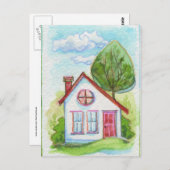 ウォーカラフルターカラーハウス ポストカード (正面/裏面)