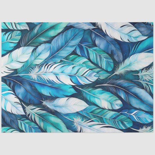 ウォーカラフルターカラーフェザーアートティッシュペーパー 薄葉紙 (正面)