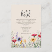 ウォーカラフルターカラーワイルドフラワー結婚ズホテルベージュ エンクロージャーカード (正面)