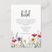 ウォーカラフルターカラーワイルドフラワー結婚ズホテル エンクロージャーカード (正面)