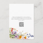 ウォーカラフルターカラーワイルドフラワー結婚ズホテル エンクロージャーカード (裏面)