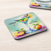 ウォーカラフルトカラーカクテルバーコースター コースター (左側)