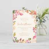 ウォーカラフルトカラーフローラガーデンブライダルシャワー 招待状 (スタンド正面)
