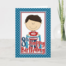 ウォーカーと有能な男の子 – ハッピー8誕生日 カード