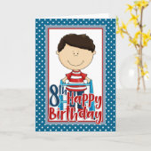 ウォーカーと有能な男の子 – ハッピー8誕生日 カード (黄色い花)