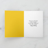 ウォーカーに寄り掛かった古い誕生日バック カード (内部)