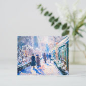 ウォーカーのある印象派の冬の庭 シーズンポストカード (スタンド正面)