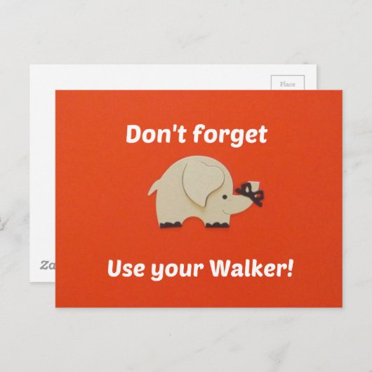 ウォーカーを使用するためのアラーム ポストカード (正面/裏面)