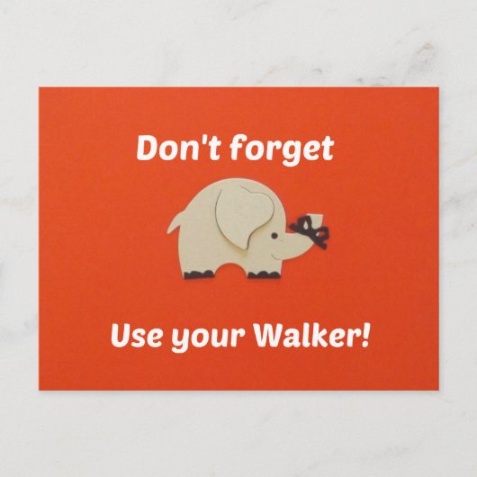 ウォーカーを使用するためのアラーム ポストカード (正面)