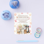 ウォーカーペットシッターズビジネス水彩犬の足跡 チラシ (シングル)