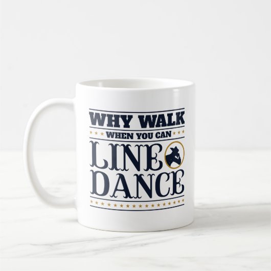 ウォーキングよりライン・ダンス！ コーヒーマグカップ (左)