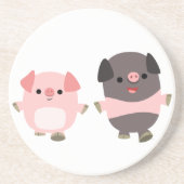 ウォーキングコースターにかわいい漫画の豚 コースター (正面)
