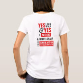ウォーキング可+車椅子必要 アクセシビリティ啓発 Tシャツ (裏面)