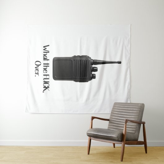 ウォーキー・トーキーのアイコンおもしろいの上のFu*k タペストリー (インサイチュ(横))