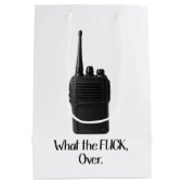 ウォーキー・トーキーのアイコンおもしろいの上のFu*k ミディアムペーパーバッグ (裏面)