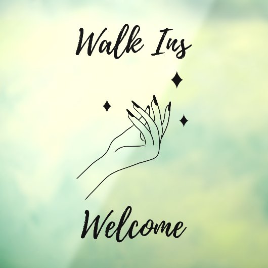 ウォークインズウェルカムネイルサロンブラック ウィンドウサイン (シート3)