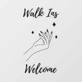 ウォークインズウェルカムネイルサロンブラック ウィンドウサイン (シート)