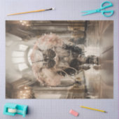 ウォークウェお洒落イ真珠レースのデカップキャット 薄葉紙 (クラフト)